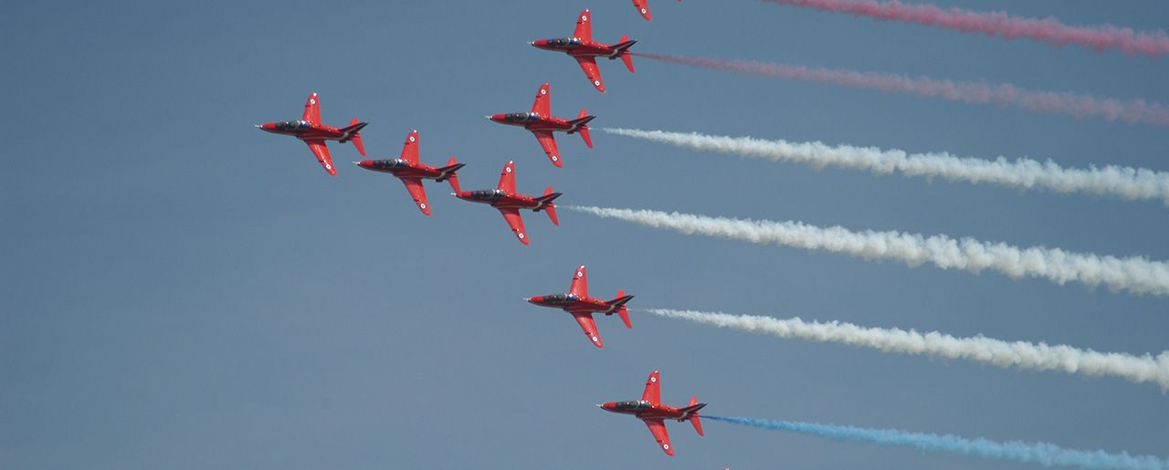 The Red Arrows based at RAF Scampton